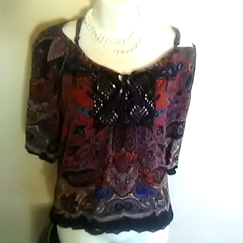 Retro Boho Witchy top Size Medium